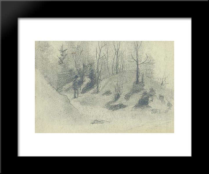 Sketch Of Countryside 20x24 Black Modern Wood Framed Art Print Poster by Roerich, Nicholas
