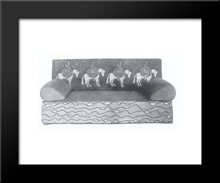 Sketch Of Sofa For Workshop 20x24 Black Modern Wood Framed Art Print Poster by Roerich, Nicholas