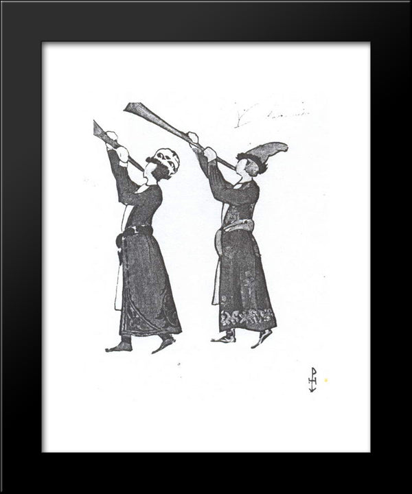 Sketches Of Costumes For Tale Of Tsar Saltan 20x24 Black Modern Wood Framed Art Print Poster by Roerich, Nicholas