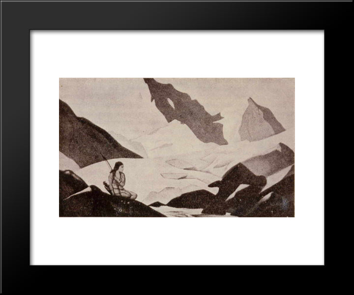 Snow Maiden 20x24 Black Modern Wood Framed Art Print Poster by Roerich, Nicholas