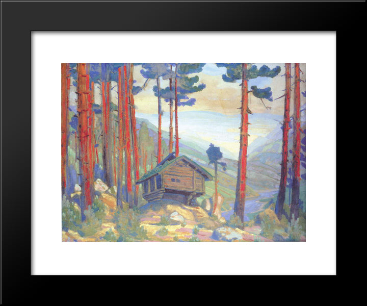 Solveig'S Song (Hut In The Forest) 20x24 Black Modern Wood Framed Art Print Poster by Roerich, Nicholas