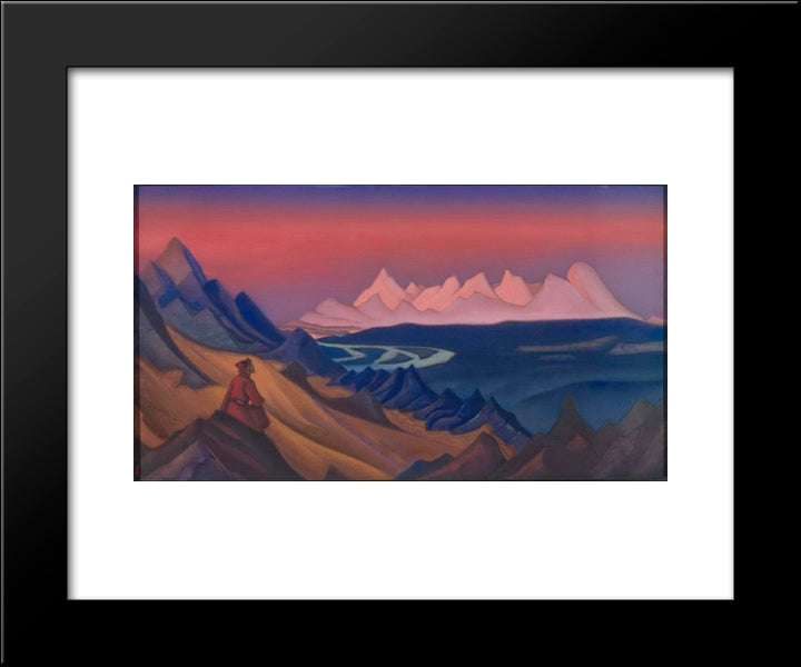 Song Of Shambhala 20x24 Black Modern Wood Framed Art Print Poster by Roerich, Nicholas