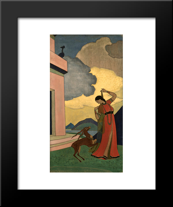 Song Of The Morning 20x24 Black Modern Wood Framed Art Print Poster by Roerich, Nicholas