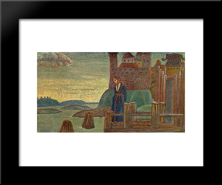 Song Of The Viking 20x24 Black Modern Wood Framed Art Print Poster by Roerich, Nicholas