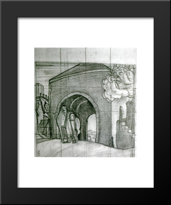 St. Mercurius Of Smolensk 20x24 Black Modern Wood Framed Art Print Poster by Roerich, Nicholas