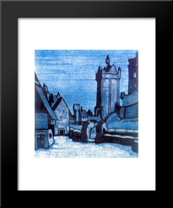 Street In Front Of Castle 20x24 Black Modern Wood Framed Art Print Poster by Roerich, Nicholas