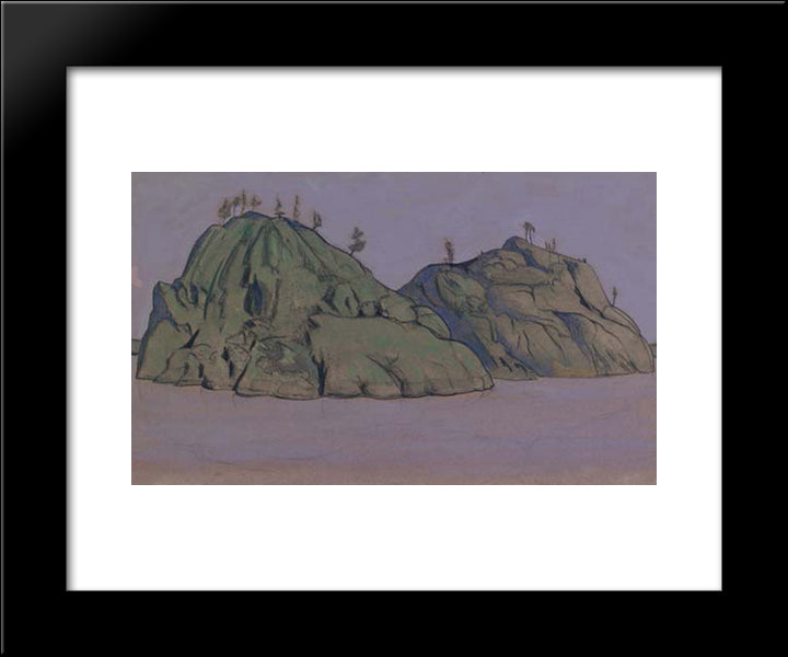 Study Of Two Islands In Lake Ladoga 20x24 Black Modern Wood Framed Art Print Poster by Roerich, Nicholas