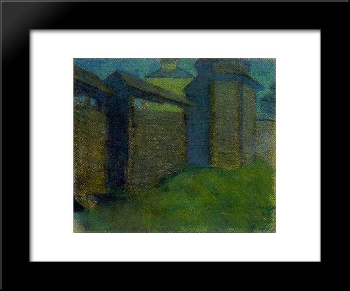 Study To Building A City 20x24 Black Modern Wood Framed Art Print Poster by Roerich, Nicholas