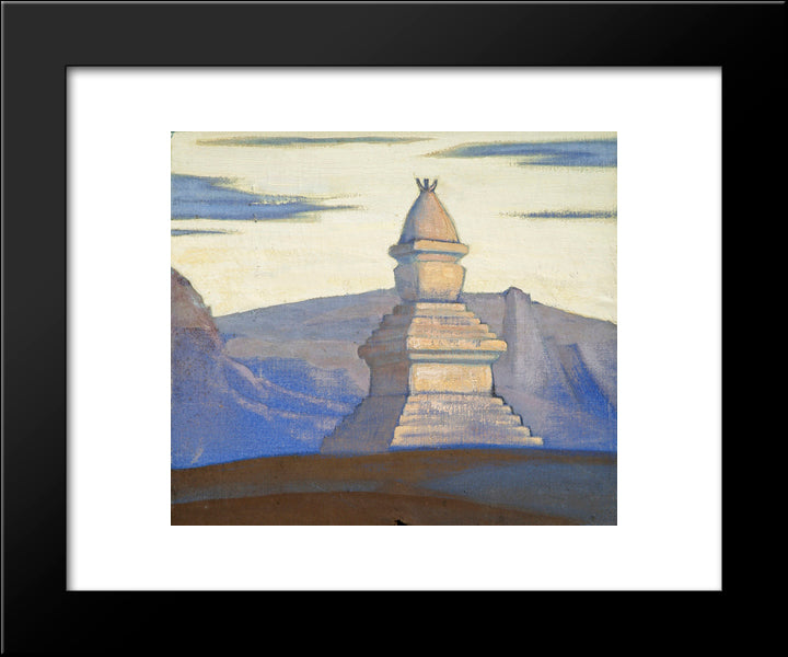 Stupa Near Sharugen 20x24 Black Modern Wood Framed Art Print Poster by Roerich, Nicholas