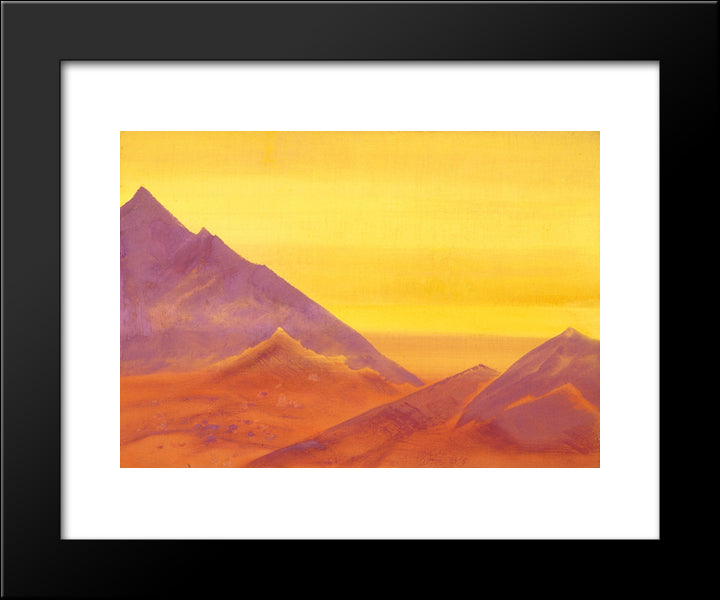 Sunrise (Unfinished) 20x24 Black Modern Wood Framed Art Print Poster by Roerich, Nicholas