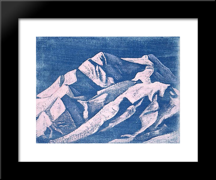 Sunset Near Shekar 20x24 Black Modern Wood Framed Art Print Poster by Roerich, Nicholas