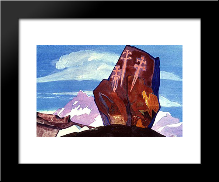 Sword Of King Gesar 20x24 Black Modern Wood Framed Art Print Poster by Roerich, Nicholas