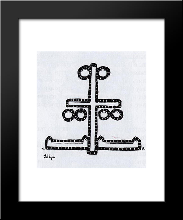Symbolic Cross On The Outer Wall In Lohia 20x24 Black Modern Wood Framed Art Print Poster by Roerich, Nicholas