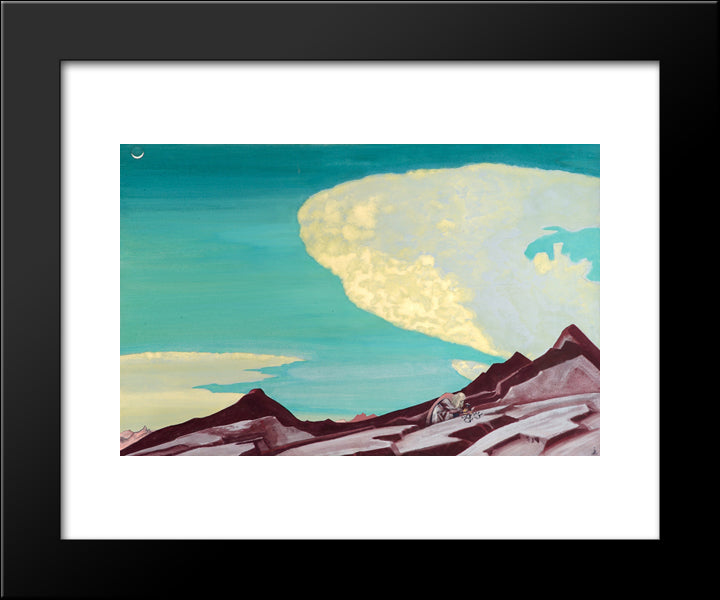 Tablets Of Law 20x24 Black Modern Wood Framed Art Print Poster by Roerich, Nicholas