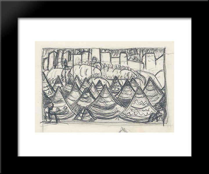 Tents 20x24 Black Modern Wood Framed Art Print Poster by Roerich, Nicholas