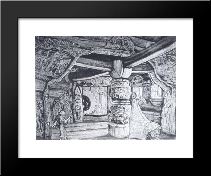 Terem Of Kikimora 20x24 Black Modern Wood Framed Art Print Poster by Roerich, Nicholas