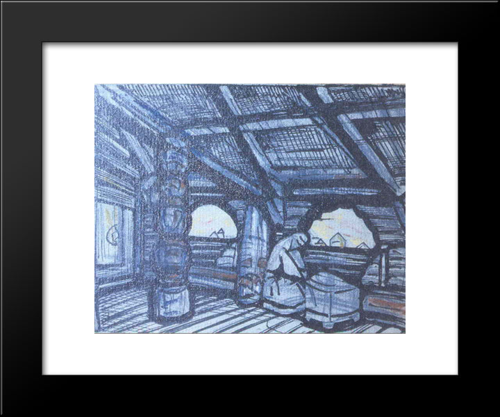 Terem Of Yaroslavna 20x24 Black Modern Wood Framed Art Print Poster by Roerich, Nicholas