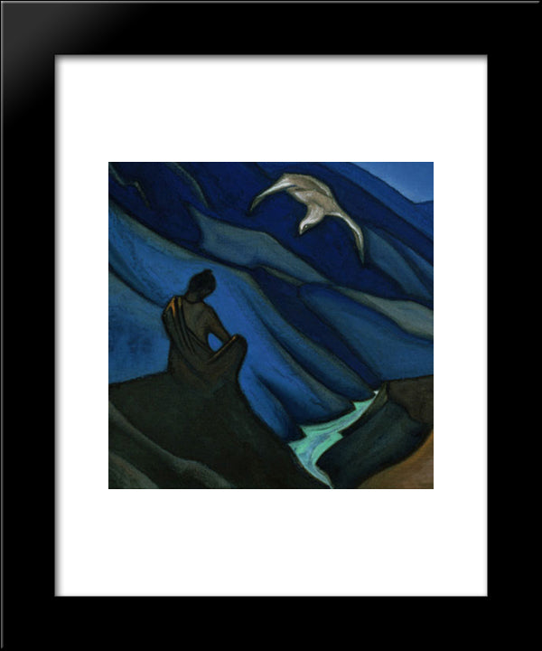 Testament Of The Teacher 20x24 Black Modern Wood Framed Art Print Poster by Roerich, Nicholas