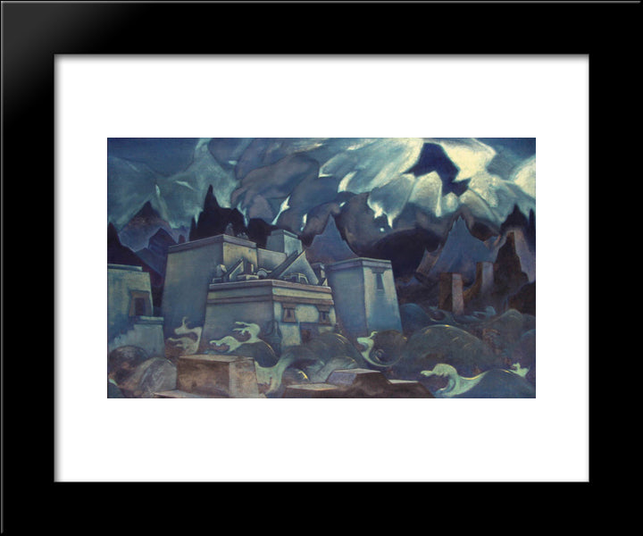 The Destruction Of Atlantis 20x24 Black Modern Wood Framed Art Print Poster by Roerich, Nicholas