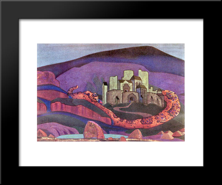 The Doomed City 20x24 Black Modern Wood Framed Art Print Poster by Roerich, Nicholas