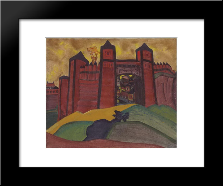 The Gates Of Tmutarakan 20x24 Black Modern Wood Framed Art Print Poster by Roerich, Nicholas