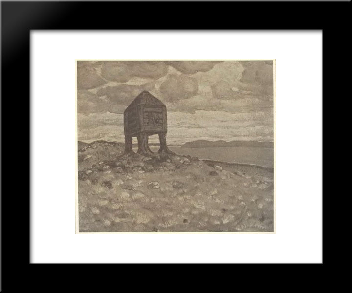 The Hut Of Dead 20x24 Black Modern Wood Framed Art Print Poster by Roerich, Nicholas
