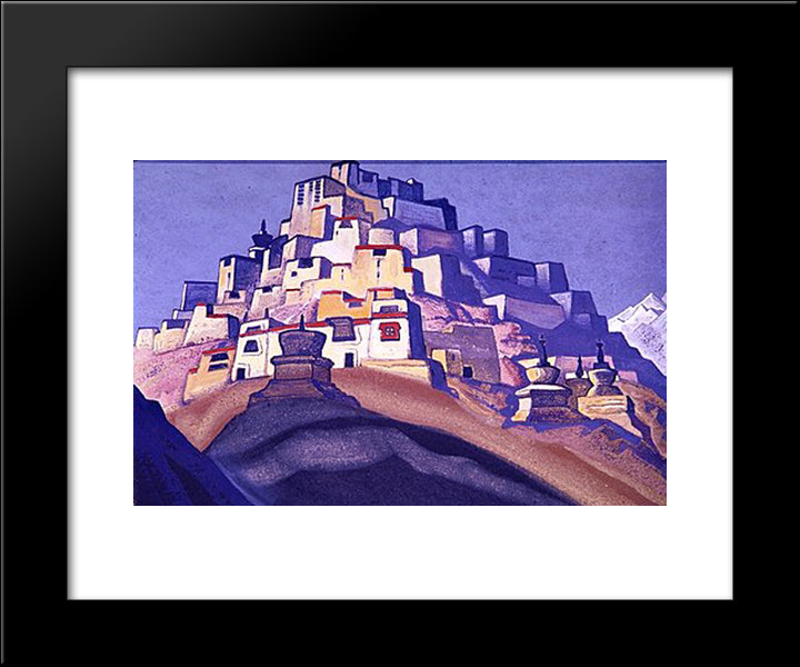The Island Of Repose 20x24 Black Modern Wood Framed Art Print Poster by Roerich, Nicholas