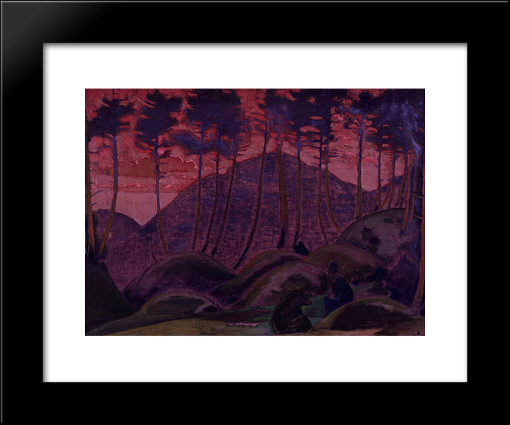 The Language Of The Forest 20x24 Black Modern Wood Framed Art Print Poster by Roerich, Nicholas