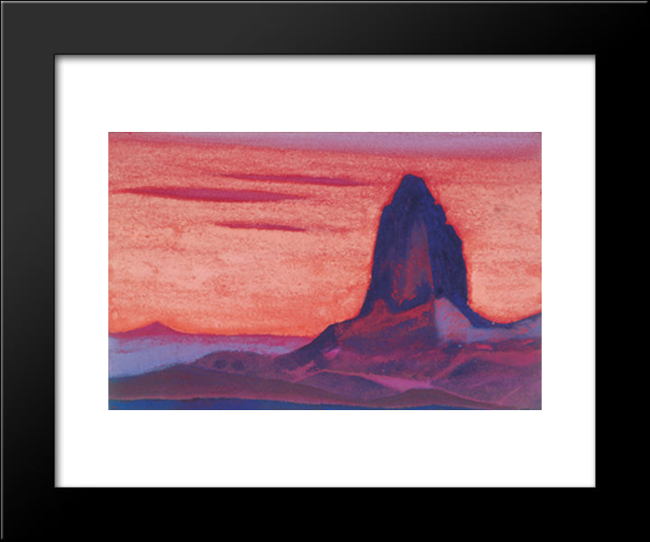 The Rock Temples 20x24 Black Modern Wood Framed Art Print Poster by Roerich, Nicholas