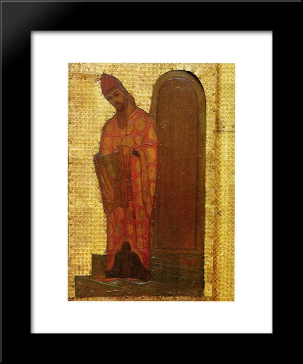 The Virgin Holidays. Introduction Of The Virgin In Temple. The High Priest Zechariah 20x24 Black Modern Wood Framed Art Print Poster by Roerich, Nicholas