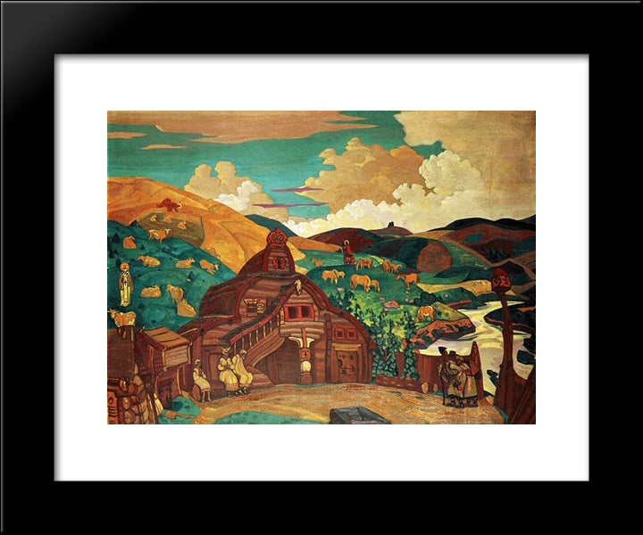 Three Pleasures 20x24 Black Modern Wood Framed Art Print Poster by Roerich, Nicholas