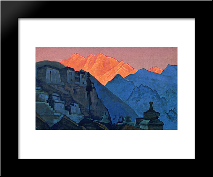 Tibet. Flaming Peak. 20x24 Black Modern Wood Framed Art Print Poster by Roerich, Nicholas