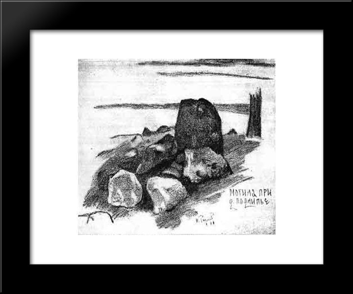 Tomb Near Village Podlipie 20x24 Black Modern Wood Framed Art Print Poster by Roerich, Nicholas