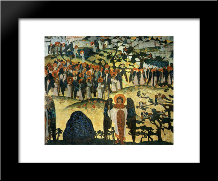 Treasure Of Angels 20x24 Black Modern Wood Framed Art Print Poster by Roerich, Nicholas