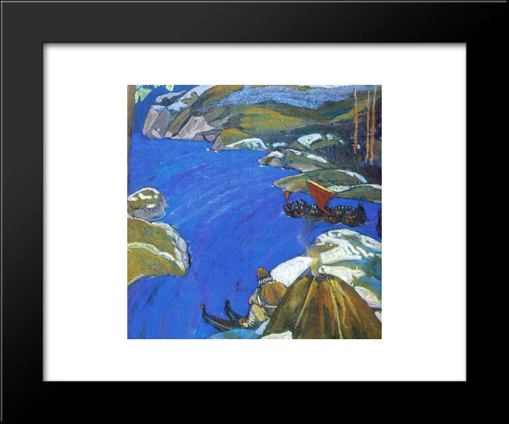 Varangian Way 20x24 Black Modern Wood Framed Art Print Poster by Roerich, Nicholas