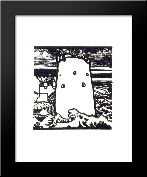 Vignette For Book N. K. Roerich 20x24 Black Modern Wood Framed Art Print Poster by Roerich, Nicholas