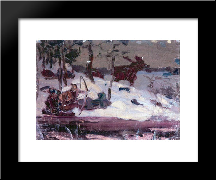 Wait 20x24 Black Modern Wood Framed Art Print Poster by Roerich, Nicholas