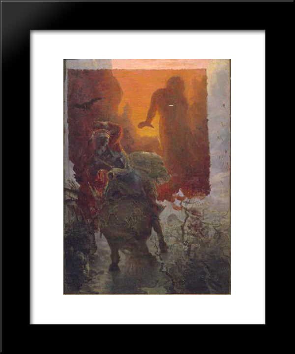 Warrior 20x24 Black Modern Wood Framed Art Print Poster by Roerich, Nicholas