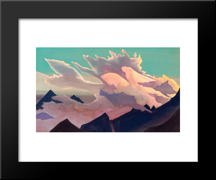 Warrior Of Light 20x24 Black Modern Wood Framed Art Print Poster by Roerich, Nicholas
