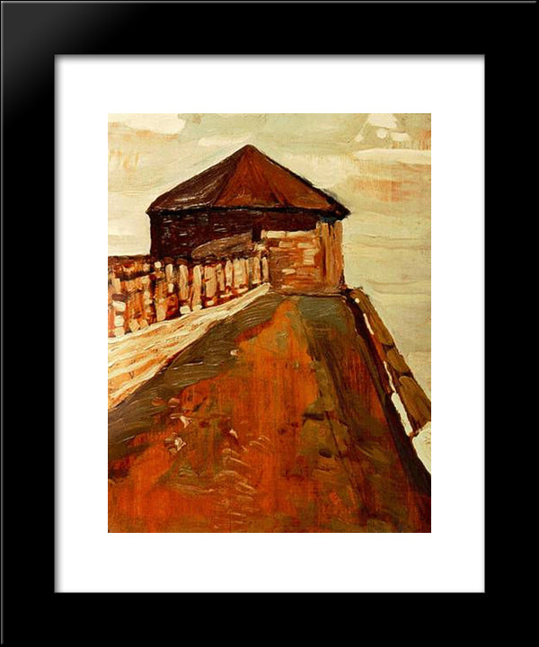 Watchtower In Novgorod 20x24 Black Modern Wood Framed Art Print Poster by Roerich, Nicholas