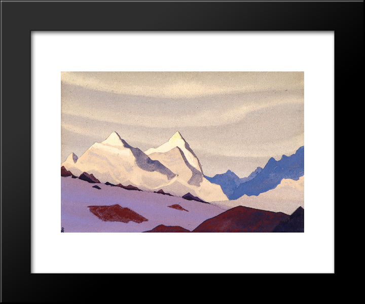 Western Himalayas 20x24 Black Modern Wood Framed Art Print Poster by Roerich, Nicholas