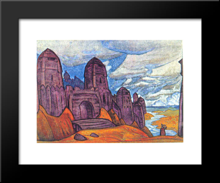 Yaroslavna'S Lament 20x24 Black Modern Wood Framed Art Print Poster by Roerich, Nicholas