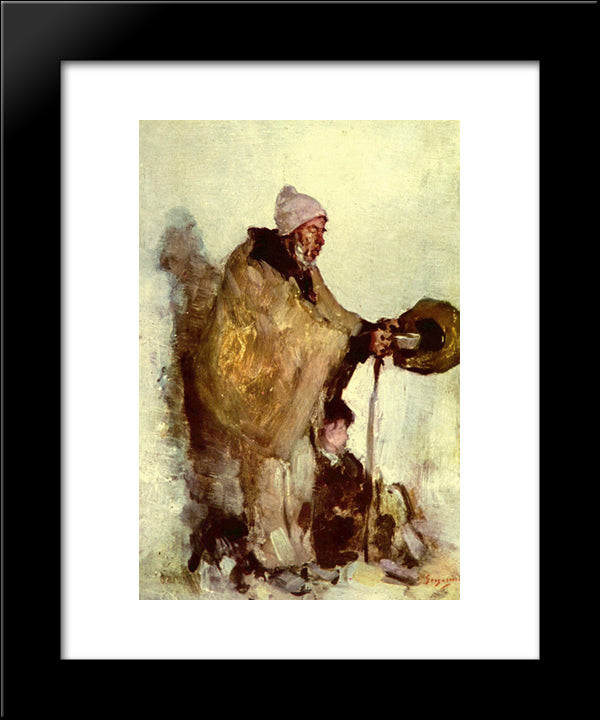 Breton Beggar 20x24 Black Modern Wood Framed Art Print Poster by Grigorescu, Nicolae