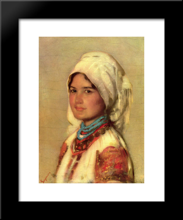 Peasant Woman From Muscel 20x24 Black Modern Wood Framed Art Print Poster by Grigorescu, Nicolae