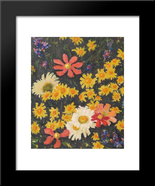 Field Flowers 20x24 Black Modern Wood Framed Art Print Poster by Tonitza, Nicolae