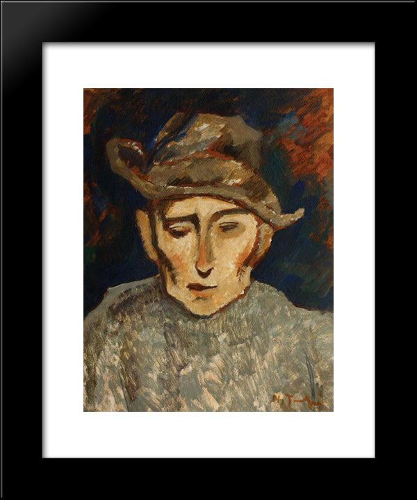 Miner 20x24 Black Modern Wood Framed Art Print Poster by Tonitza, Nicolae