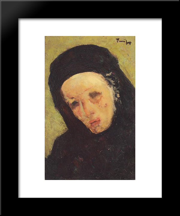 Mourner 20x24 Black Modern Wood Framed Art Print Poster by Tonitza, Nicolae
