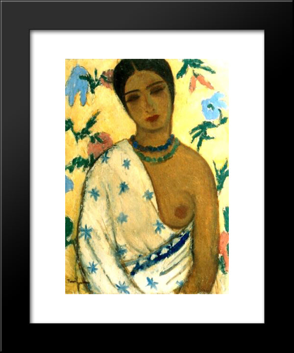 Portrait Of A Biracial Woman 20x24 Black Modern Wood Framed Art Print Poster by Tonitza, Nicolae