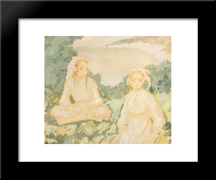 Turk Women In Balcic 20x24 Black Modern Wood Framed Art Print Poster by Tonitza, Nicolae