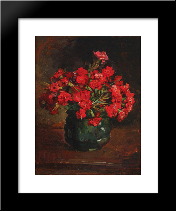 Carnations 20x24 Black Modern Wood Framed Art Print Poster by Vermont, Nicolae